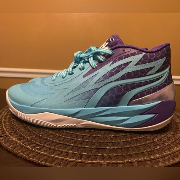 Puma Melo Ball MB.02 Shoes Blue Purple Mid Queen City 379779-01 Men's Size 9.5 - Picture 2 of 10
